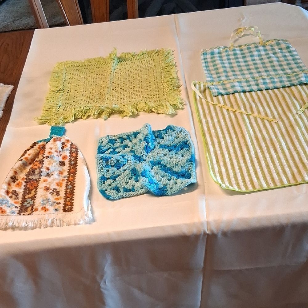 Handmade 4 Pc. Crochet and Sewed Kitchen Set